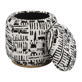 Black Patterned Storage Ottoman by Uttermost Dialogue, alternate view 3