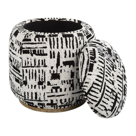 Black Patterned Storage Ottoman by Uttermost Dialogue, alternate view 3