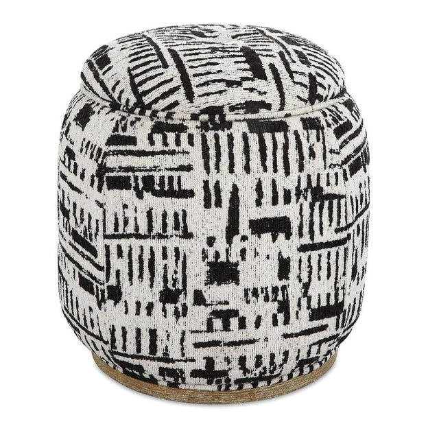 Black Patterned Storage Ottoman by Uttermost Dialogue