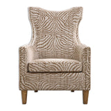 Wingback Beige Lounge Armchair by Uttermost Kiango