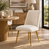 White Fabric Minimalist Dining Chair by Uttermost Vantage, alternate view 2