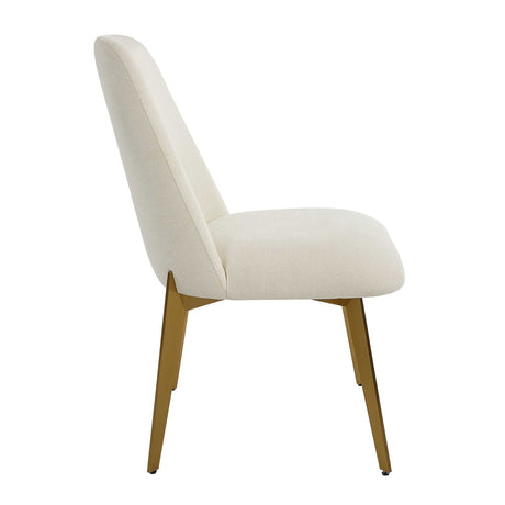 White Fabric Minimalist Dining Chair by Uttermost Vantage, alternate view 4