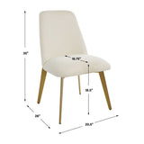 White Fabric Minimalist Dining Chair by Uttermost Vantage, alternate view 9