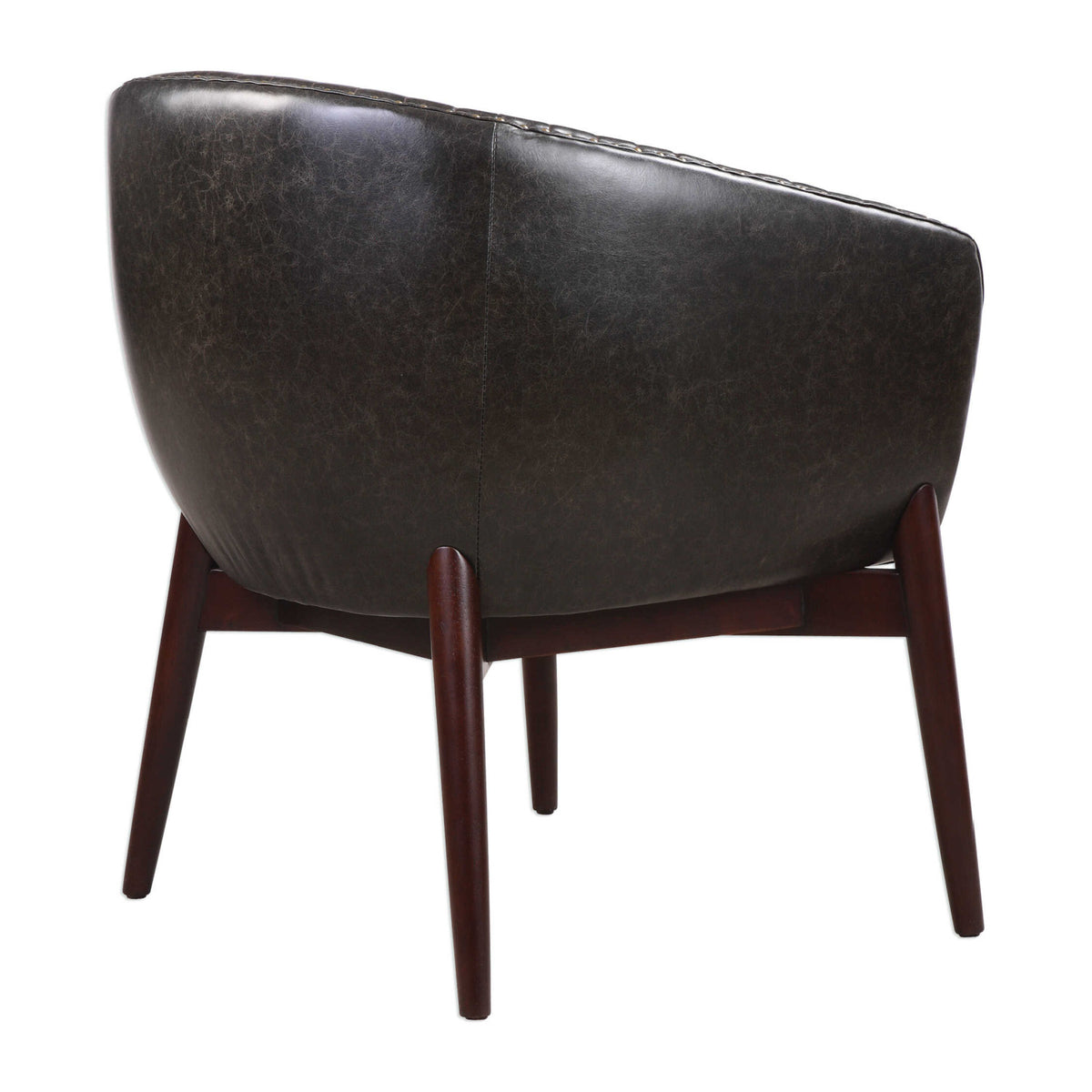 Modern European furniture - Black Leather-Look Accent Chair - www.oroa.com