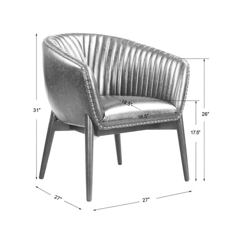 Modern European furniture - Black Leather-Look Accent Chair - www.oroa.com