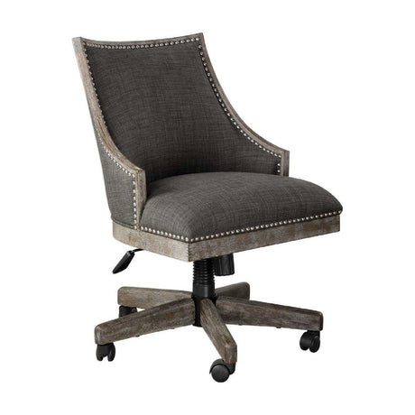 Gray Linen Desk Chair by Uttermost Aidrian, alternate view 4