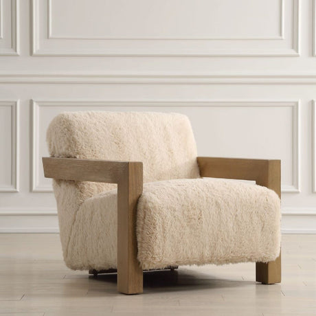Cream Sheepskin Accent Chair by Uttermost Jackson, alternate view 10