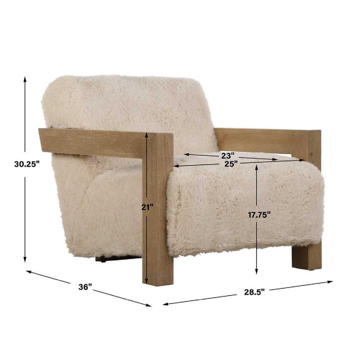 Cream Sheepskin Accent Chair by Uttermost Jackson, alternate view 6