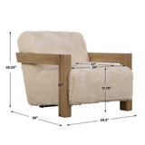 Cream Sheepskin Accent Chair by Uttermost Jackson, alternate view 6