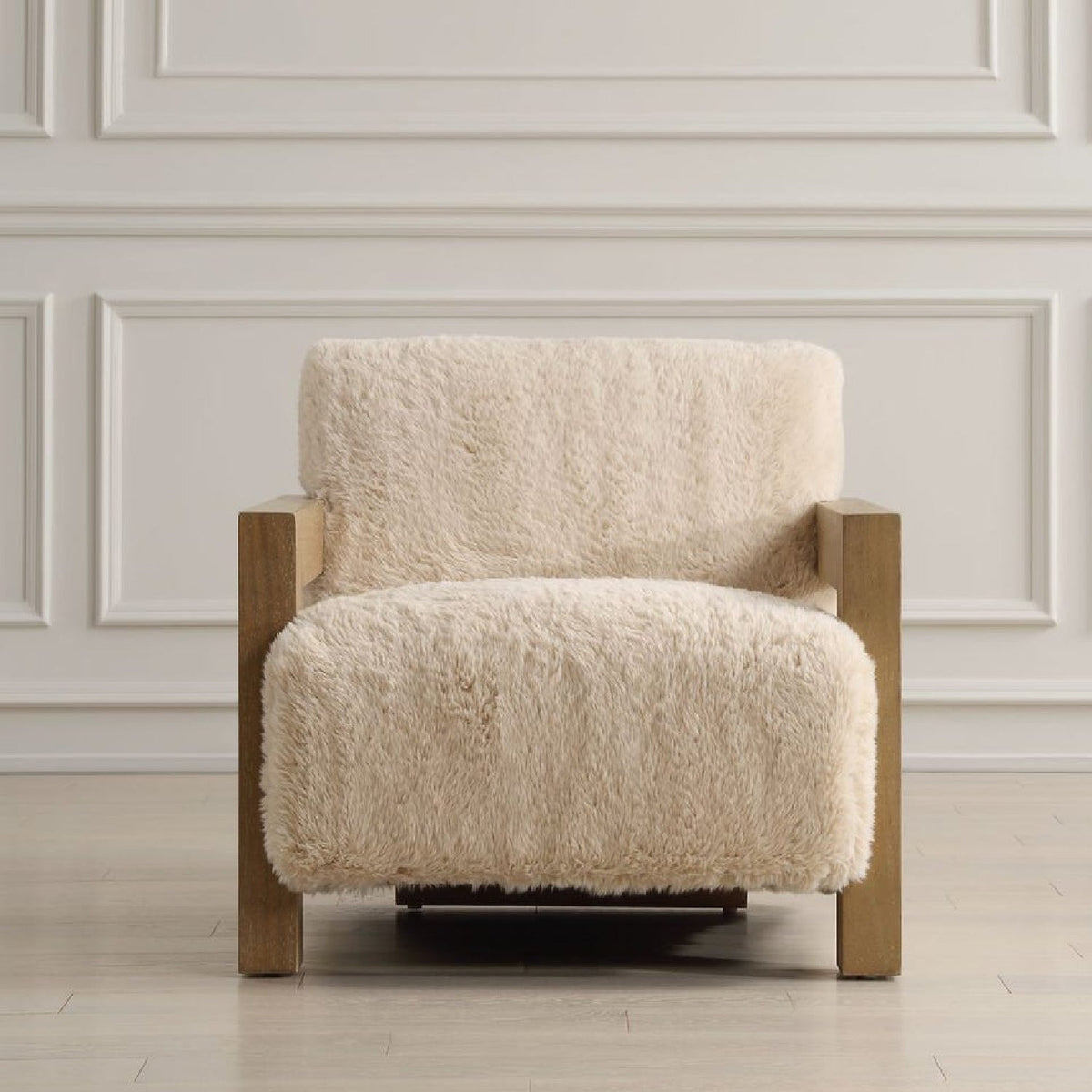 Cream Sheepskin Accent Chair by Uttermost Jackson, alternate view 9