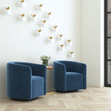 Blue Velvet Swivel Chair by Uttermost Mallorie, alternate view 2