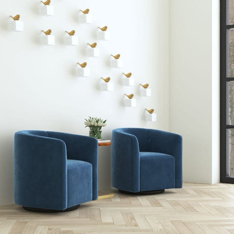 Blue Velvet Swivel Chair by Uttermost Mallorie, alternate view 2