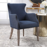 Modern European furniture - Blue Linen Wingback Chair - www.oroa.com