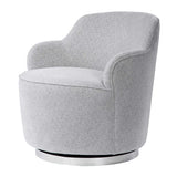 White Linen Blend Swivel Chair by Uttermost Hobart, alternate view 3
