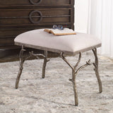 Silver Framed White Bench S by Uttermost Lismore, alternate view 6