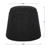 Black Shearling Ottoman by Uttermost Gumdrop, alternate view 5