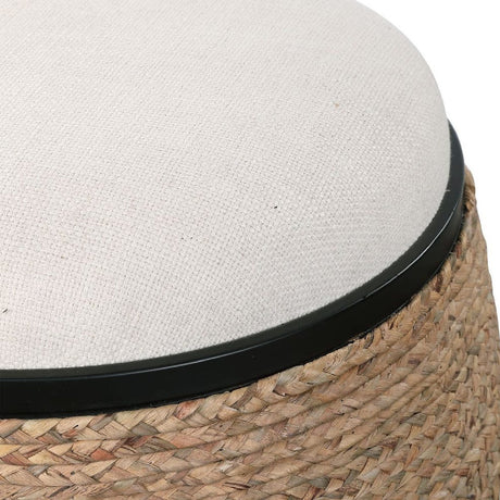 Modern European furniture - Braided Straw Round Ottoman - www.oroa.com