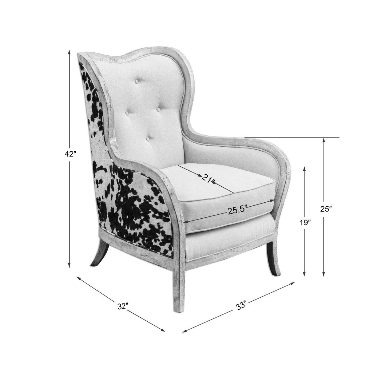 Two-Toned Velvet Back Lounge Chair by Uttermost Chalina, alternate view 6