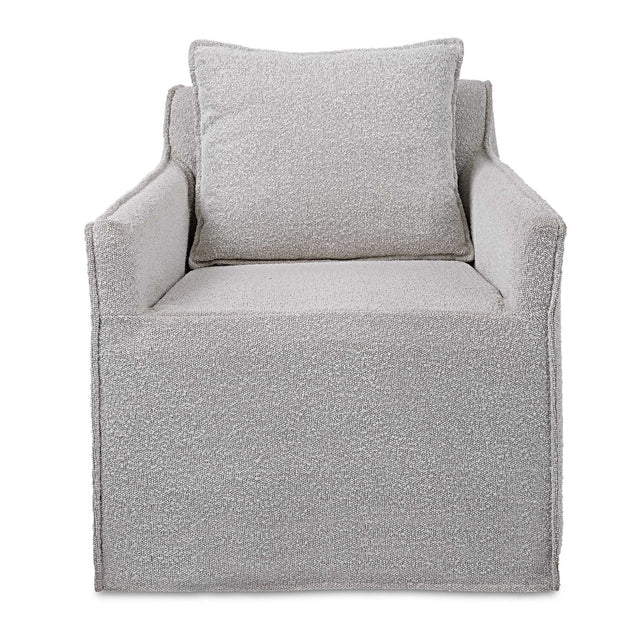 Gray Boucle Slipcover Swivel Chair by Uttermost Welland