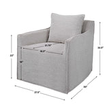 Gray Boucle Slipcover Swivel Chair by Uttermost Welland, alternate view 8