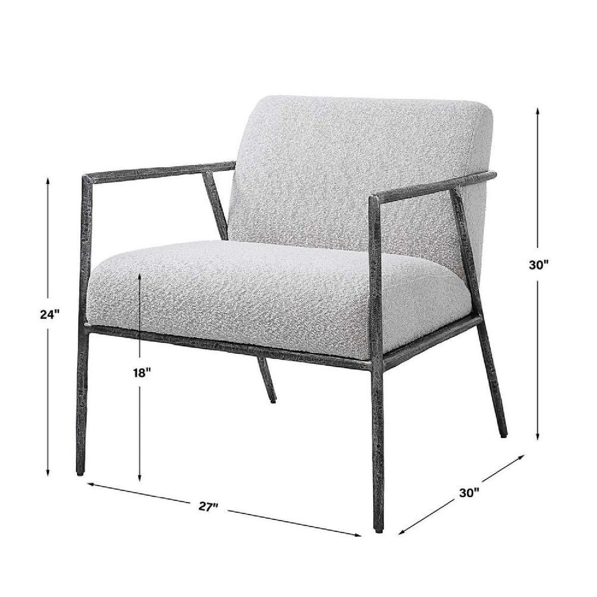 Iron Framed Boucle Lounge Chair by Uttermost Brisbane, alternate view 7