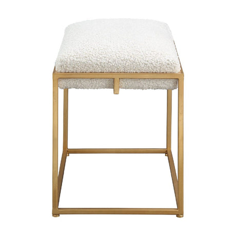 Gold Framed Shearling Bench by Uttermost Paradox, alternate view 4