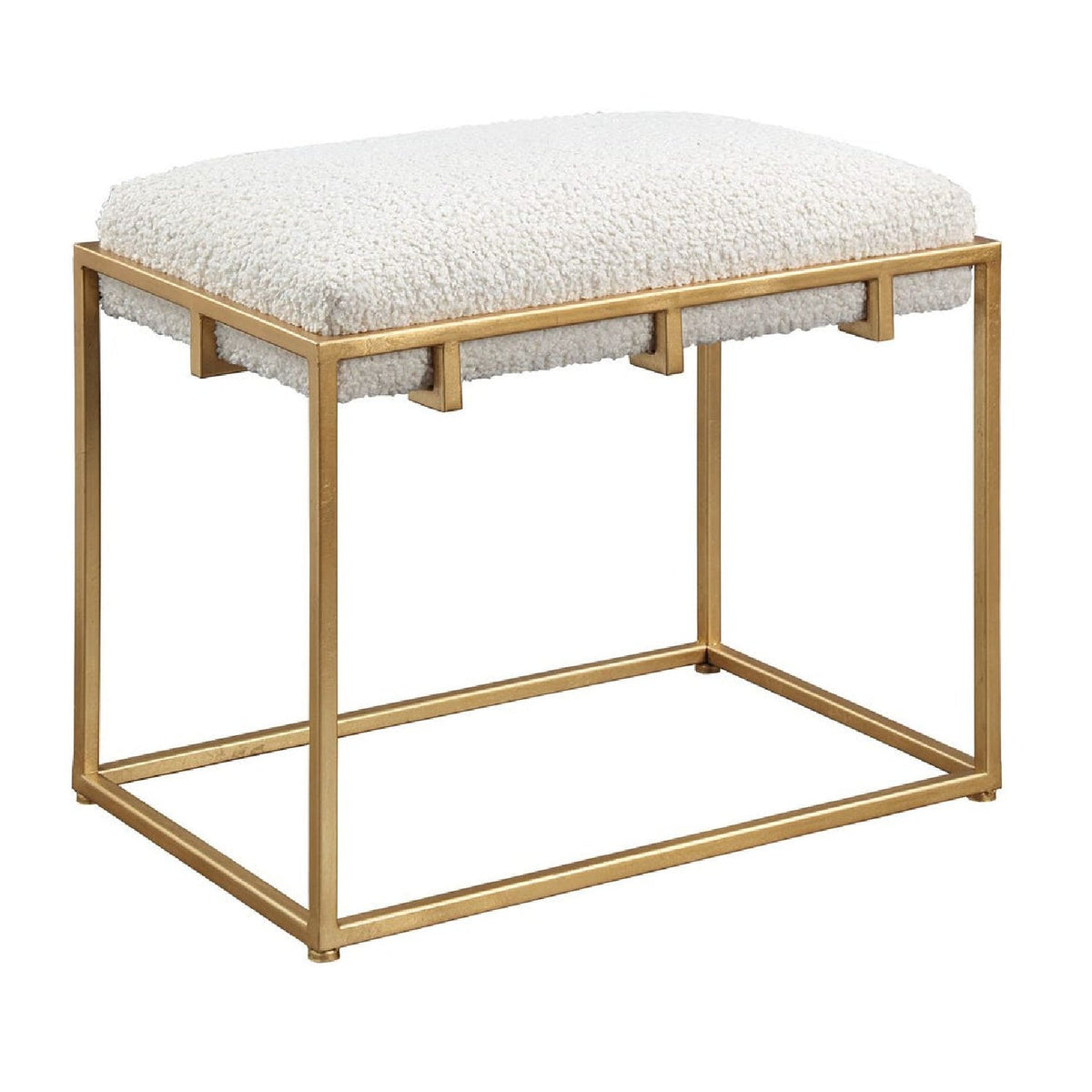 Gold Framed Shearling Bench by Uttermost Paradox, alternate view 3