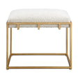 Gold Framed Shearling Bench by Uttermost Paradox