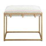 Gold Framed Shearling Bench by Uttermost Paradox