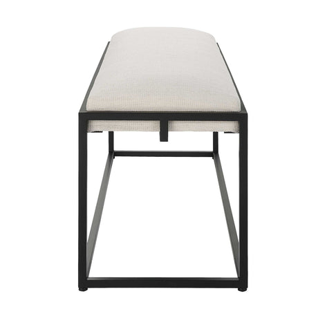 White Waffle Seat Bench by Uttermost Paradox, alternate view 4
