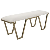 White Textured Fabric Bench by Uttermost Farrah