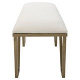 White Textured Fabric Bench by Uttermost Farrah, alternate view 4