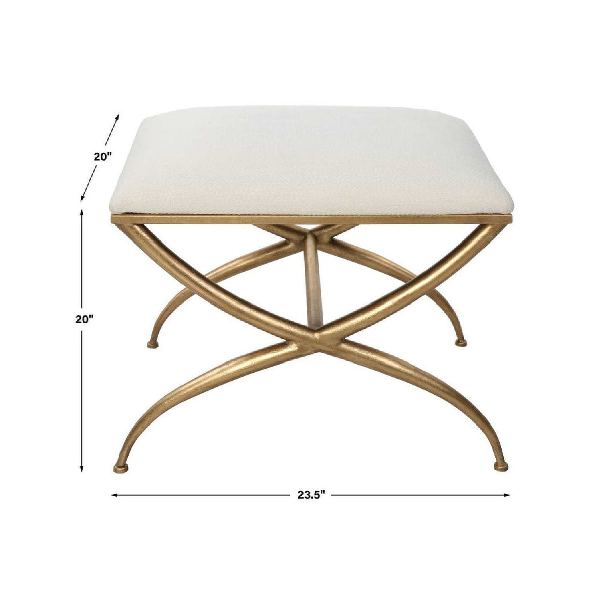 Modern European furniture - Curved Gold Frame Bench S - www.oroa.com