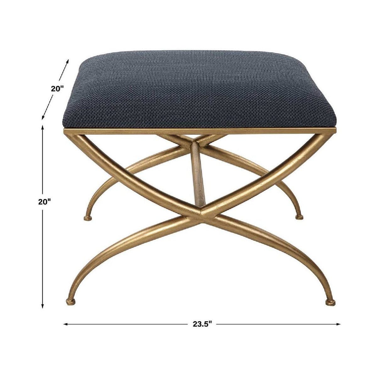 Modern European furniture - Curved Gold Frame Bench S - www.oroa.com