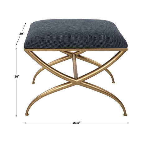 Modern European furniture - Curved Gold Frame Bench S - www.oroa.com