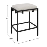 White Fabric Seat Counter Stool by Uttermost Paradox, alternate view 6