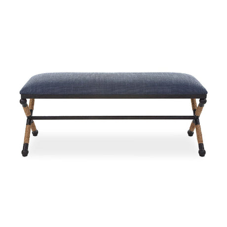Blue Cotton Blend Bench by Uttermost Firth