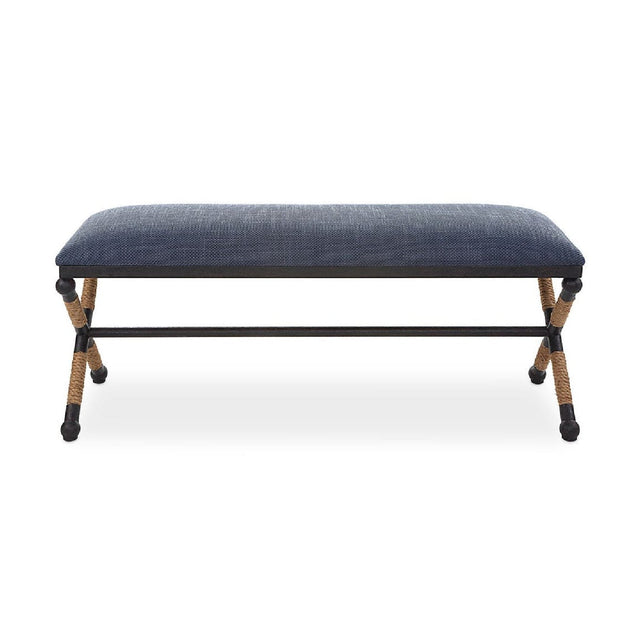 Blue Cotton Blend Bench by Uttermost Firth