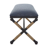 Blue Cotton Blend Bench by Uttermost Firth, alternate view 4