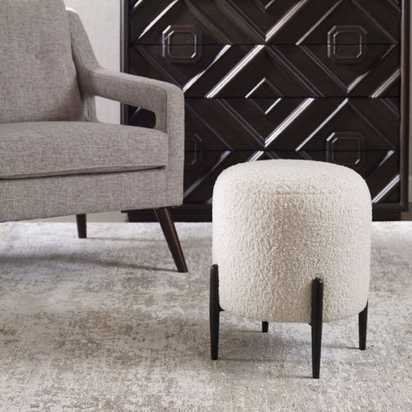 Modern European furniture - White Shearling Ottoman - www.oroa.com