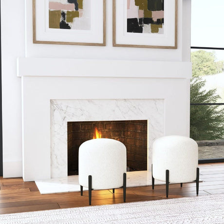 Modern European furniture - White Shearling Ottoman - www.oroa.com