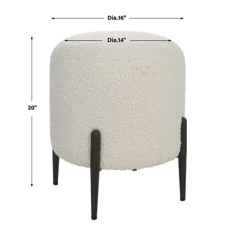 Modern European furniture - White Shearling Ottoman - www.oroa.com