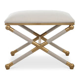 Gold Framed White Bench S by Uttermost Socialite
