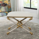 Gold Framed White Bench S by Uttermost Socialite, alternate view 5
