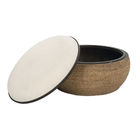 Modern European furniture - Braided Straw Round Ottoman - www.oroa.com