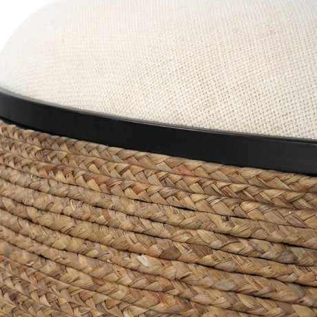 Modern European furniture - Braided Straw Round Ottoman - www.oroa.com
