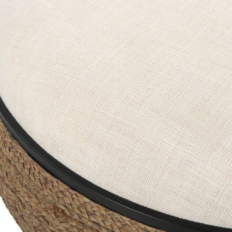 Modern European furniture - Braided Straw Round Ottoman - www.oroa.com