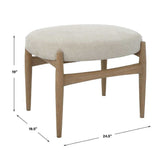 Oak Base White Fabric Bench S by Uttermost Acrobat, alternate view 4