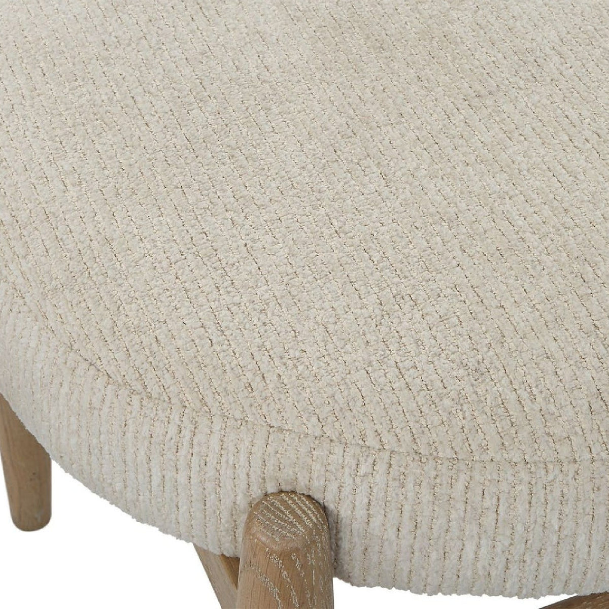 Oak Base White Fabric Bench S by Uttermost Acrobat, alternate view 6