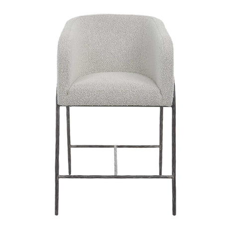 Barrel-Back Boucle Counter Stool by Uttermost Jacobsen